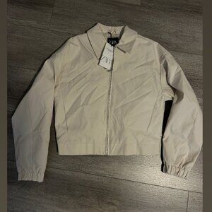ZARA Beige Bomber Jacket Size XS (Tags Attached)